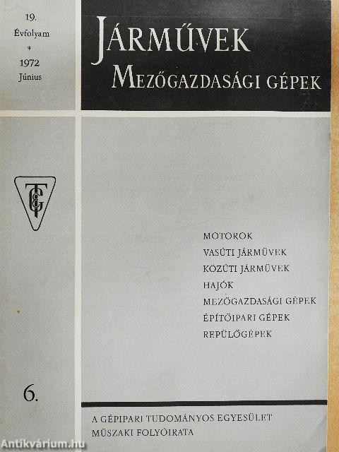 Járművek, mezőgazdasági gépek 1972. június