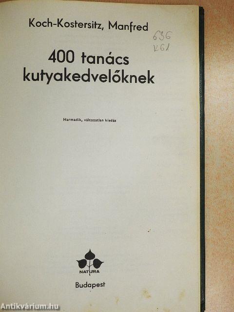 400 tanács kutyakedvelőknek