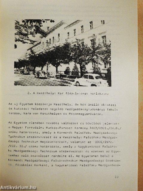 Tájékoztató a Keszthelyi Agrártudományi Egyetem kutatómunkájáról