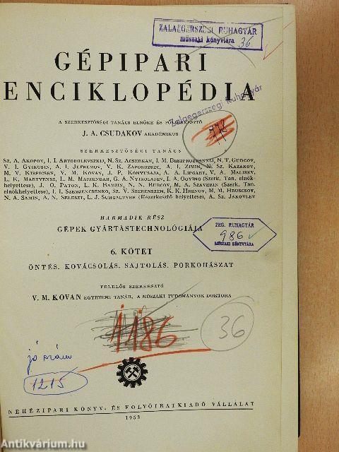 Gépipari enciklopédia 6.