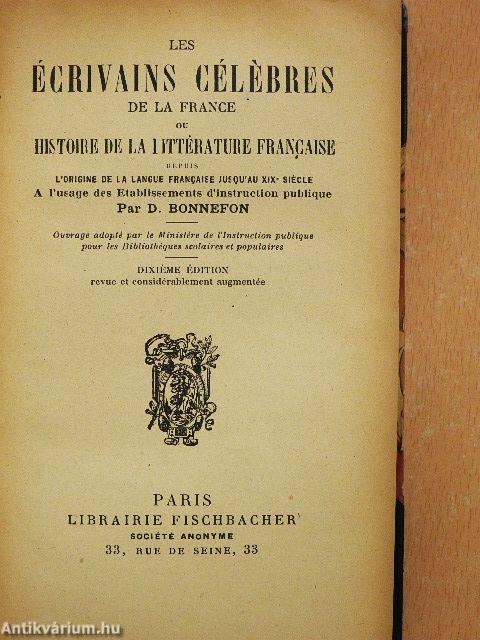 Les écrivains célébres de la France 
