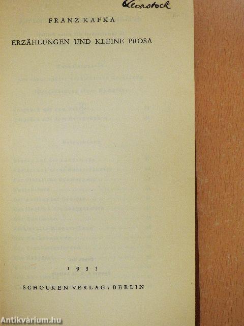 Erzählungen und kleine Prosa