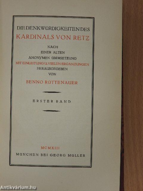 Die Denkwürdigkeiten des kardinals von Retz I-III.
