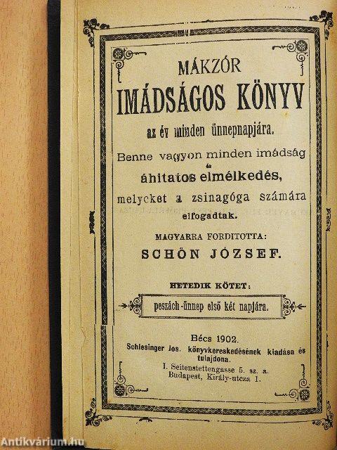 Mákzór imádságos könyv az év minden ünnepnapjára VII.