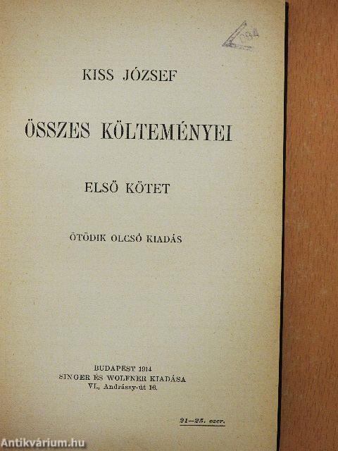 Kiss József összes költeményei I-II.