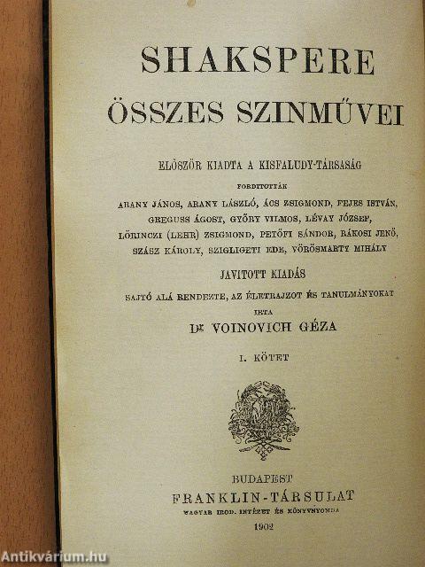 Shakspere tragédiái I.