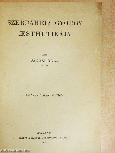 Szerdahely György aesthetikája