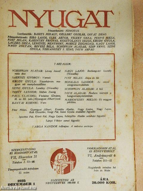 Nyugat 1925. december 1.