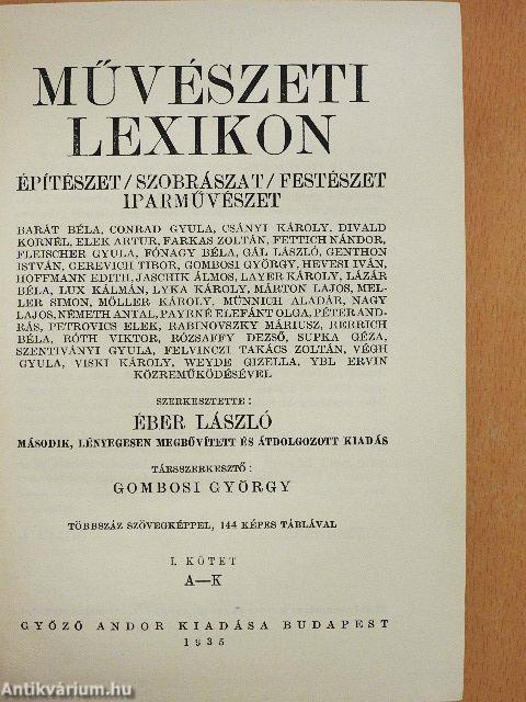 Művészeti lexikon I-II.