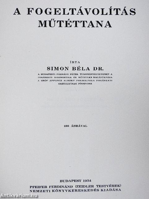 A fogeltávolítás műtéttana