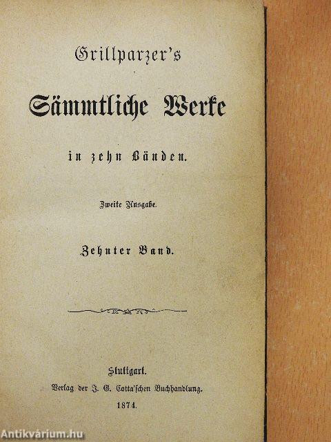 Grillparzer's Sämmtliche Werke 10. (gótbetűs)
