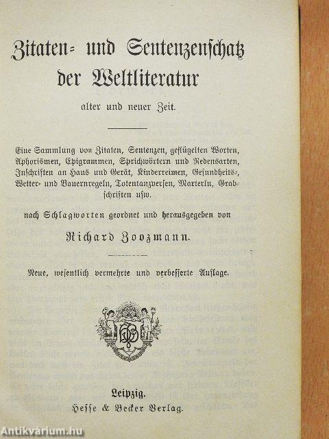 Zitaten - und Sentenzenschats der Weltliteratur/Unsere Klassiker im Volksmund (gótbetűs)