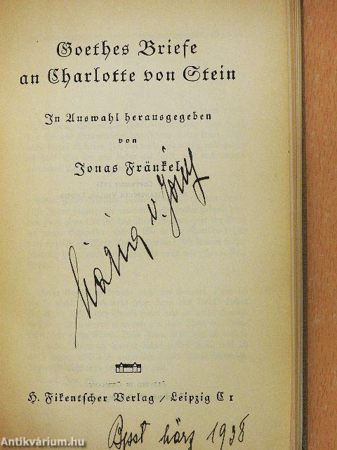 Goethes Briefe an Charlotte von Stein (gótbetűs)