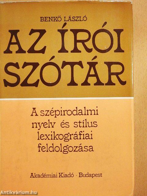 Az írói szótár