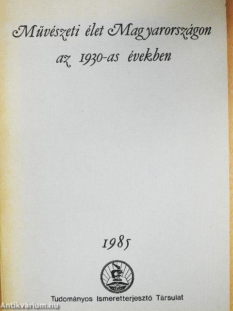 Művészeti élet Magyarországon az 1930-as években