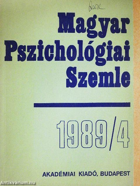 Magyar Pszichológiai Szemle 1989/4.