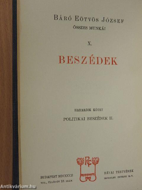 Beszédek I-III.