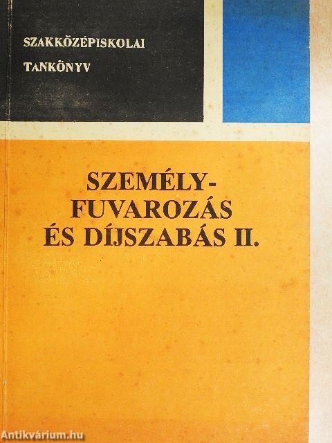 Személyfuvarozás és díjszabás II.