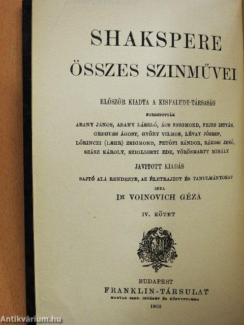 Shakspere történeti szinművei II. (töredék)