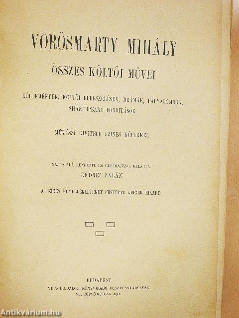 Vörösmarty Mihály összes költői művei
