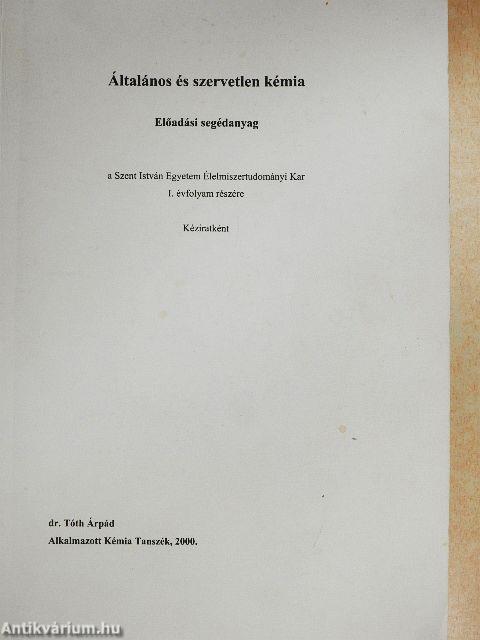 Általános és szervetlen kémia