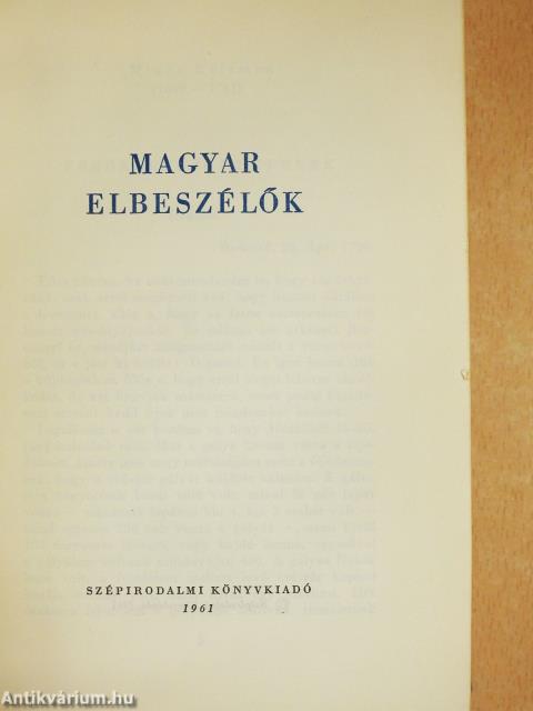Magyar elbeszélők I-IV.
