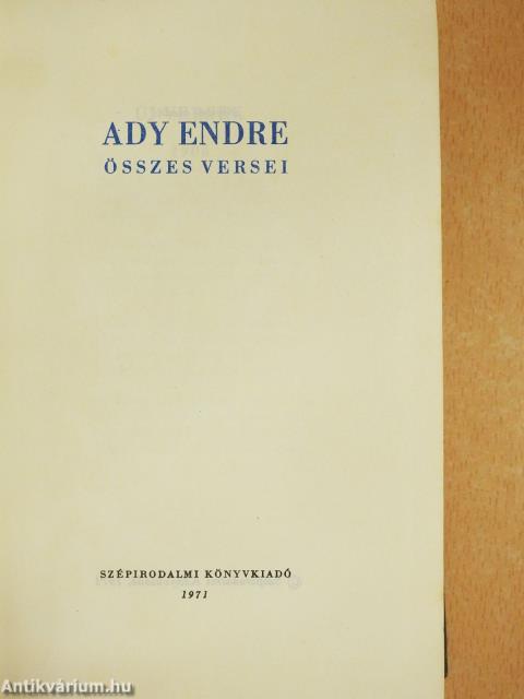 Ady Endre összes versei I-II.