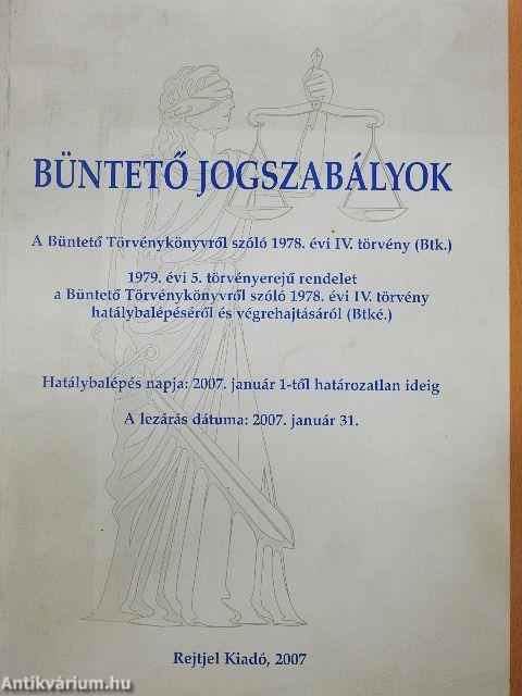 Büntető jogszabályok