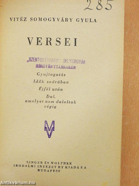 Vitéz Somogyváry Gyula versei
