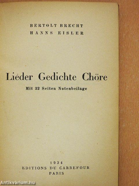 Lieder, Gedichte, Chöre