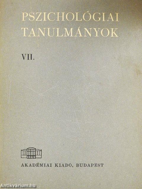 Pszichológiai tanulmányok VII.