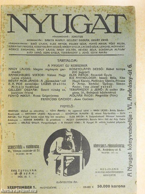 Nyugat 1925. szeptember 1.