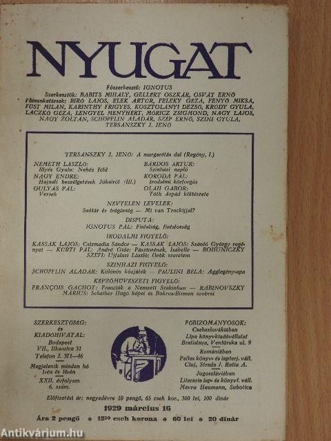 Nyugat 1929. március 16.