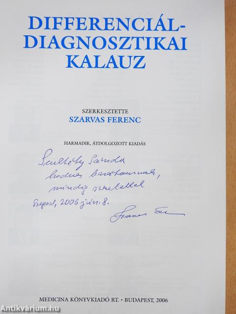 Differenciáldiagnosztikai kalauz (dedikált példány)