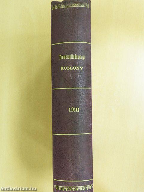 Természettudományi Közlöny 1910. január-december/Pótfüzetek a Természettudományi Közlönyhöz 1910-1911. (nem teljes évfolyam)