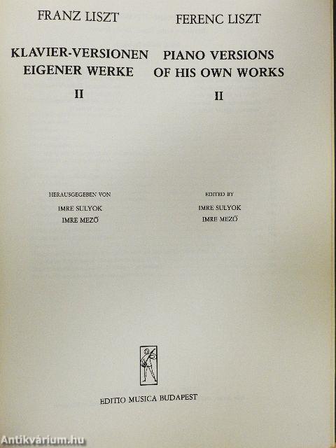 Klavier-Versionen Eigener Werke II.