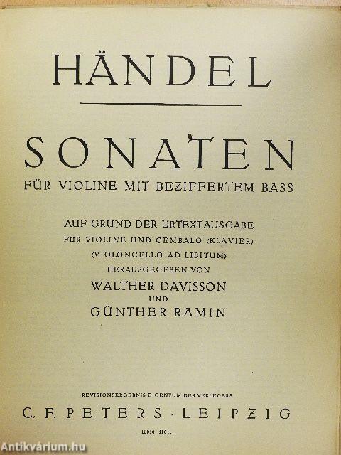 Zwei Sonaten/Drei Hallenser Sonaten/Sonaten für Violine mit Beziffertem Bass/Sonaten für Violine und Pianoforte