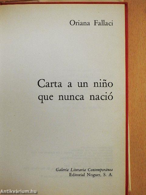 Carta a un nino que nunca nació