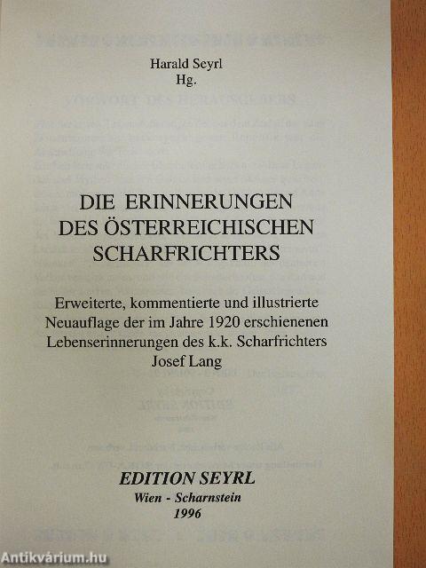 Die Erinnerungen des Österreichischen Scharfrichters