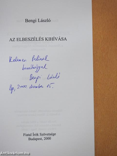 Az elbeszélés kihívása (dedikált példány)