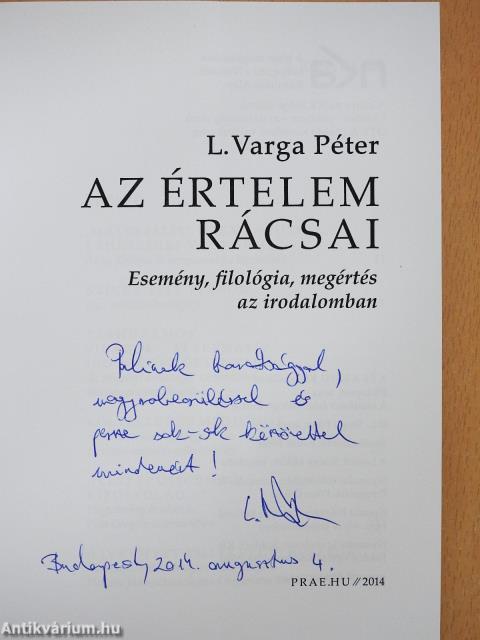 Az értelem rácsai (dedikált példány)