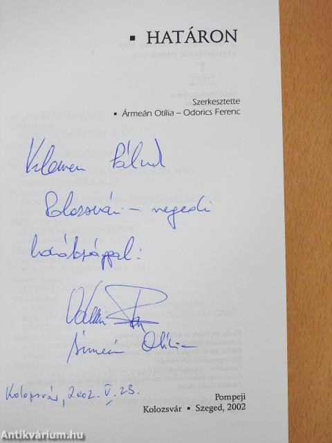 Határon (kétszeresen dedikált példány)