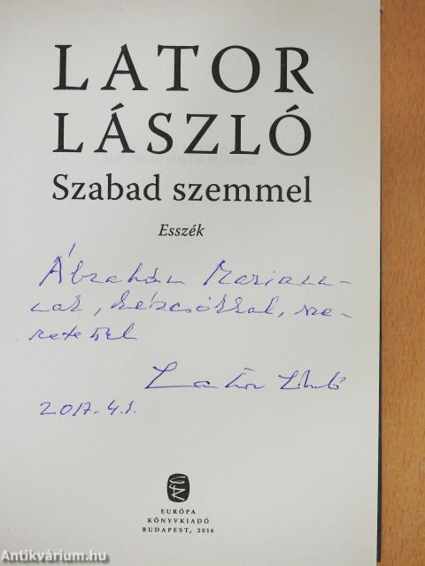 Szabad szemmel (dedikált példány)