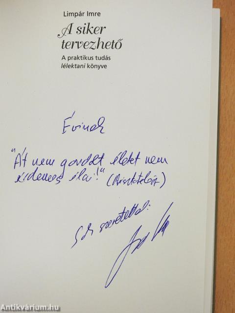 A siker tervezhető (dedikált példány)