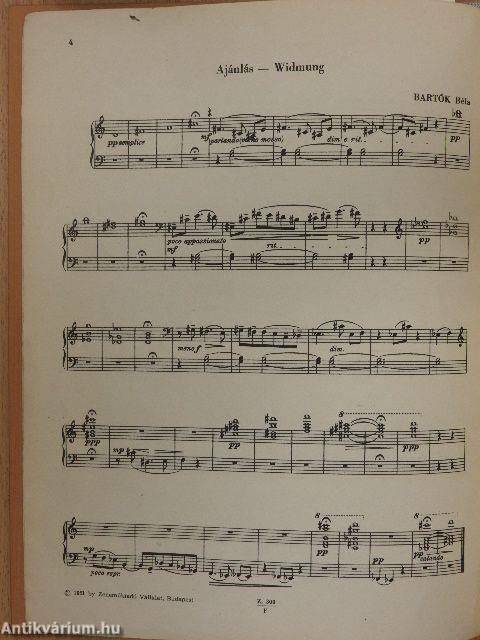 Tíz könnyű zongoradarab/14 Bagatell zongorára/Román Kolinda-dallamok/Román népi táncok zongorára/Három rondó/Suite/Allegro Barbaro