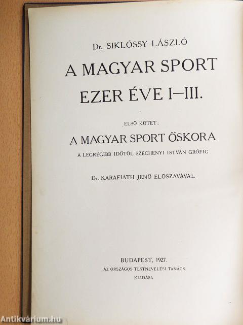 A magyar sport ezer éve I. (töredék)
