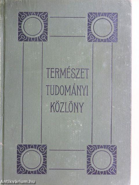 Természettudományi Közlöny 1917. január-december/Pótfüzetek a Természettudományi Közlönyhöz 1917. január-december