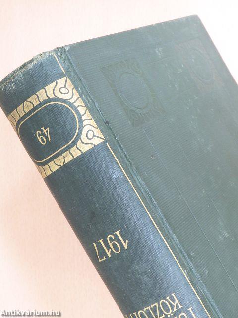 Természettudományi Közlöny 1917. január-december/Pótfüzetek a Természettudományi Közlönyhöz 1917. január-december