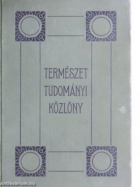 Természettudományi Közlöny 1918. január-december/Pótfüzetek a Természettudományi Közlönyhöz 1918. január-december