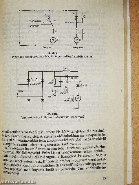 Kisteljesítményű motorok tirisztoros szabályozása